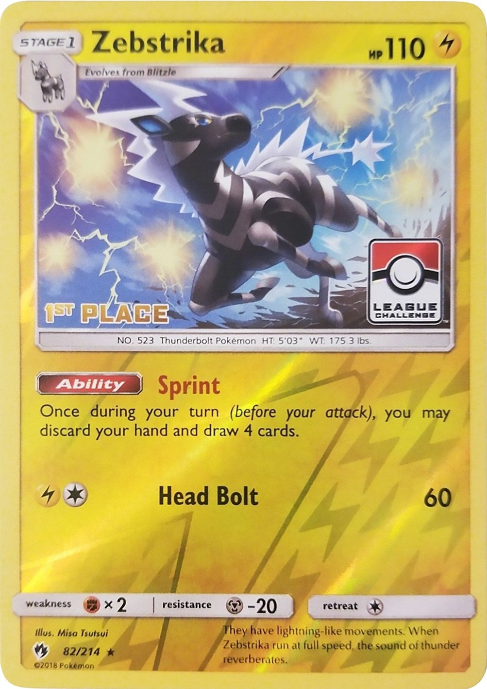 Image for Zebstrika - 82/214 (League Challenge) [1st Place] (082/214) (PR) - Pokemon