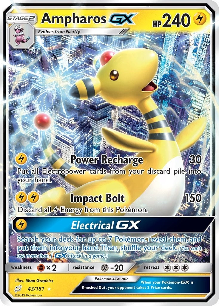 Image for Ampharos GX (43/181) (SM9) - Pokemon