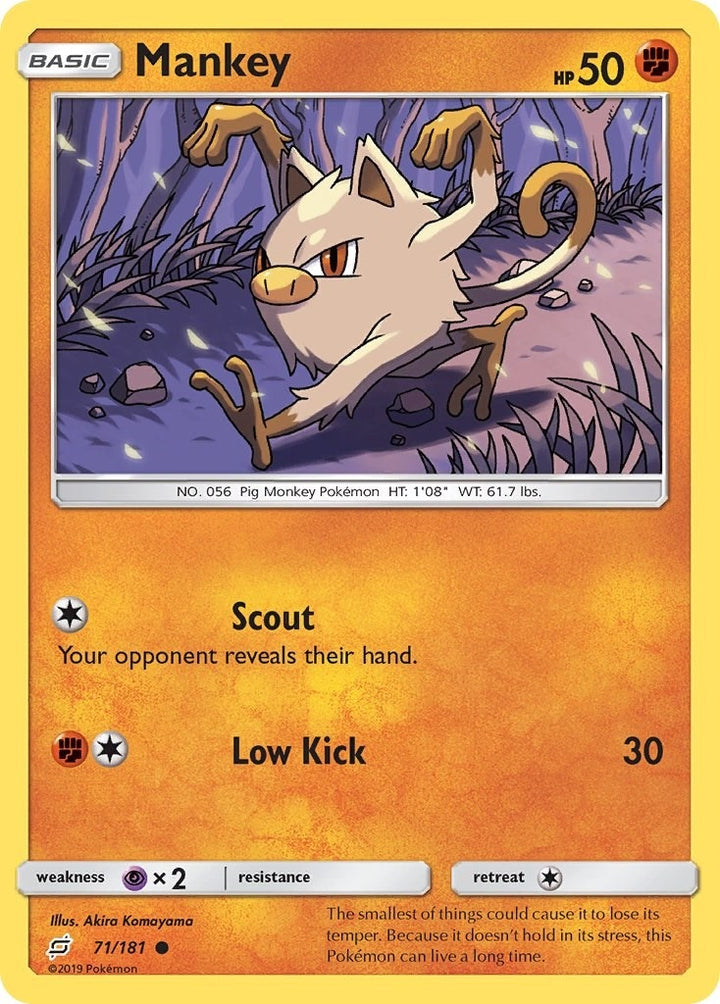 Image for Mankey (71/181) (SM9) - Pokemon