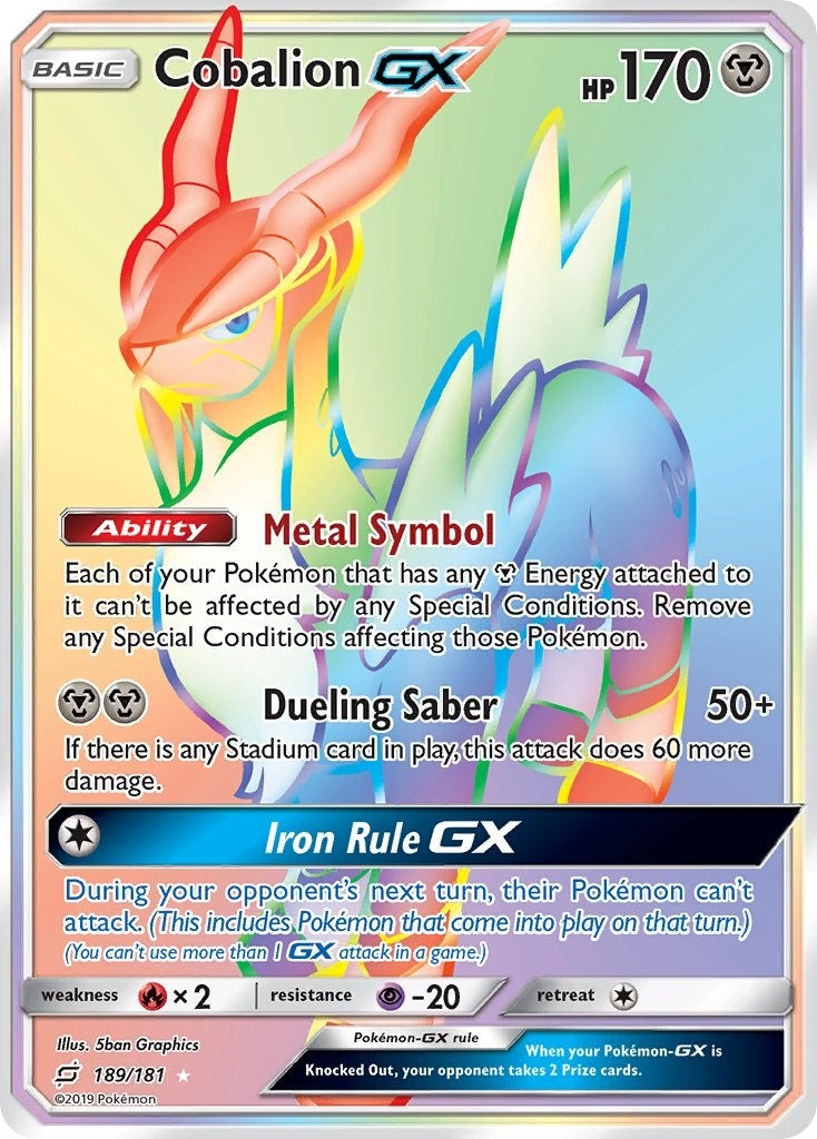 Image for Cobalion GX (Secret) (189/181) (SM9) - Pokemon