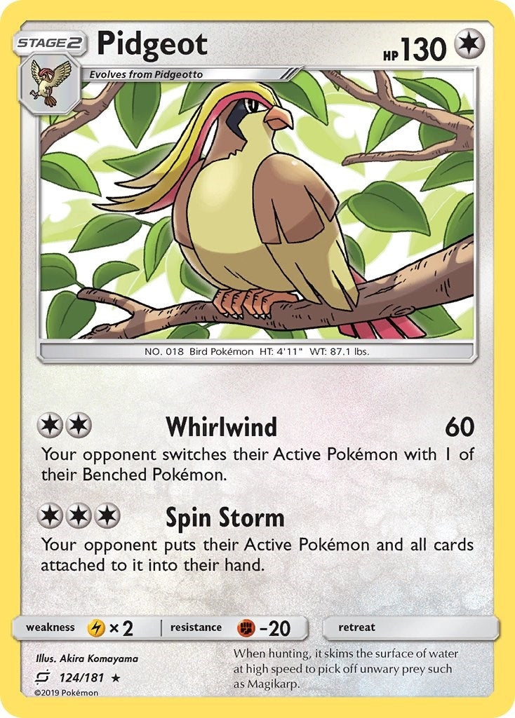 Image for Pidgeot (124/181) (SM9) - Pokemon