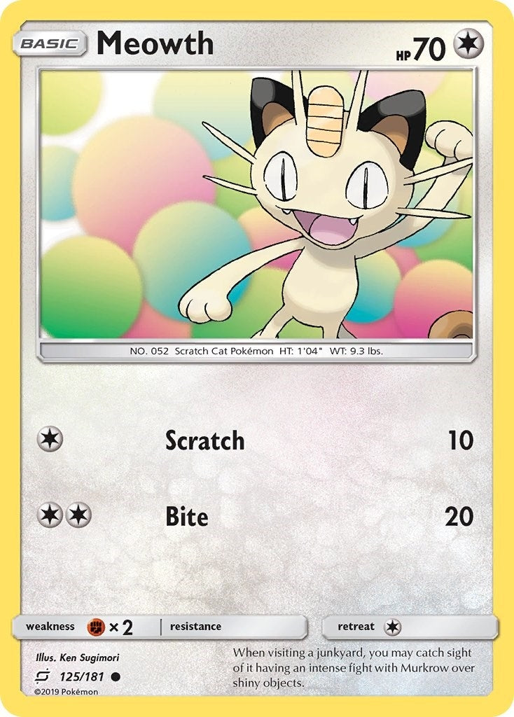 Image for Meowth (125/181) (SM9) - Pokemon