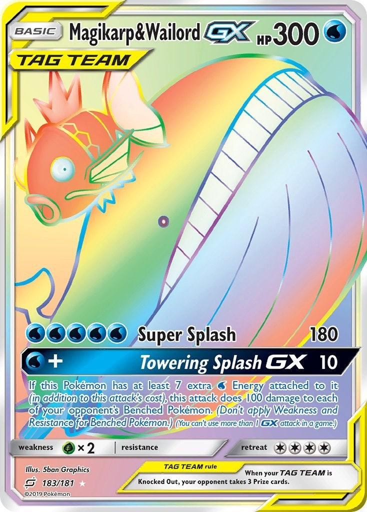 Image for Magikarp & Wailord GX (Secret) (183/181) (SM9) - Pokemon