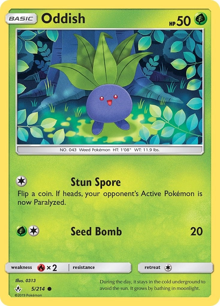 Image for Oddish (5) (5/214) (SM10) - Pokemon