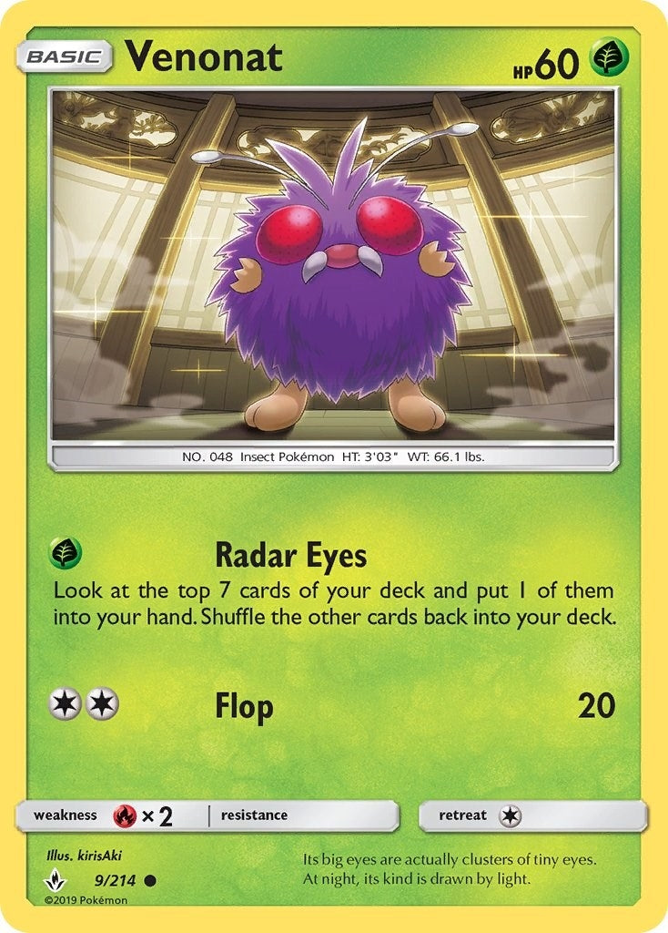 Image for Venonat (9) (9/214) (SM10) - Pokemon