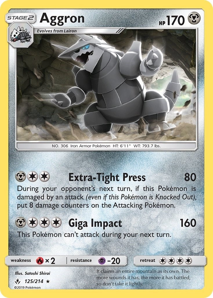 Image for Aggron (125/214) (SM10) - Pokemon