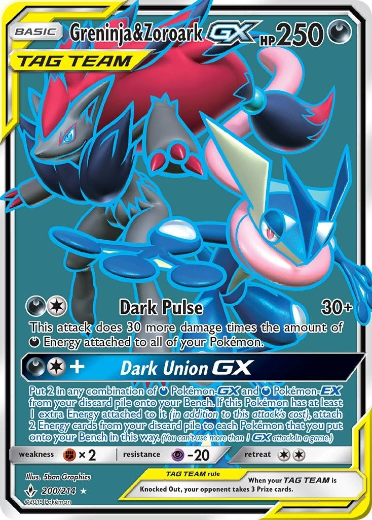 Image for Greninja & Zoroark GX (200) (Full Art) (200/214) (SM10) - Pokemon