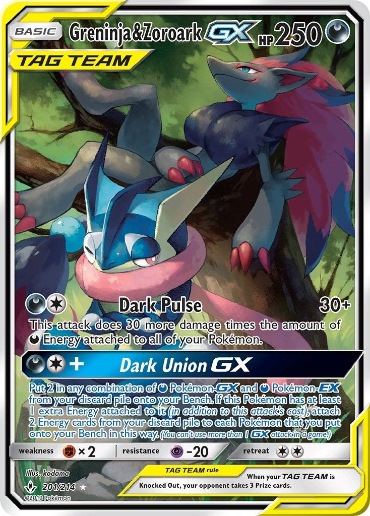 Image for Greninja & Zoroark GX (201) (Alternate Full Art) (201/214) (SM10) - Pokemon