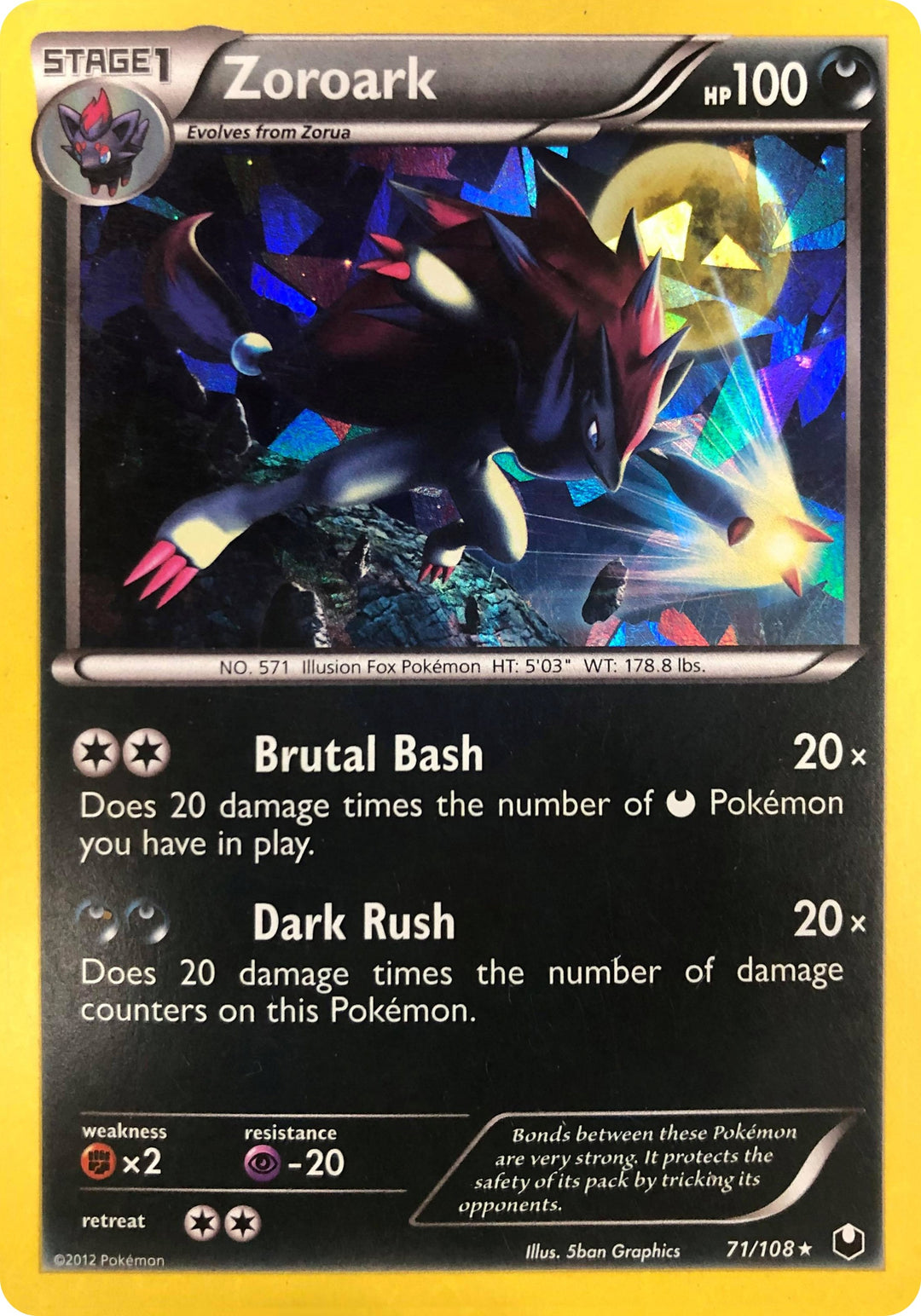 Image for Zoroark - 71/108 (Cracked Ice Holo) (071/108) (PR) - Pokemon