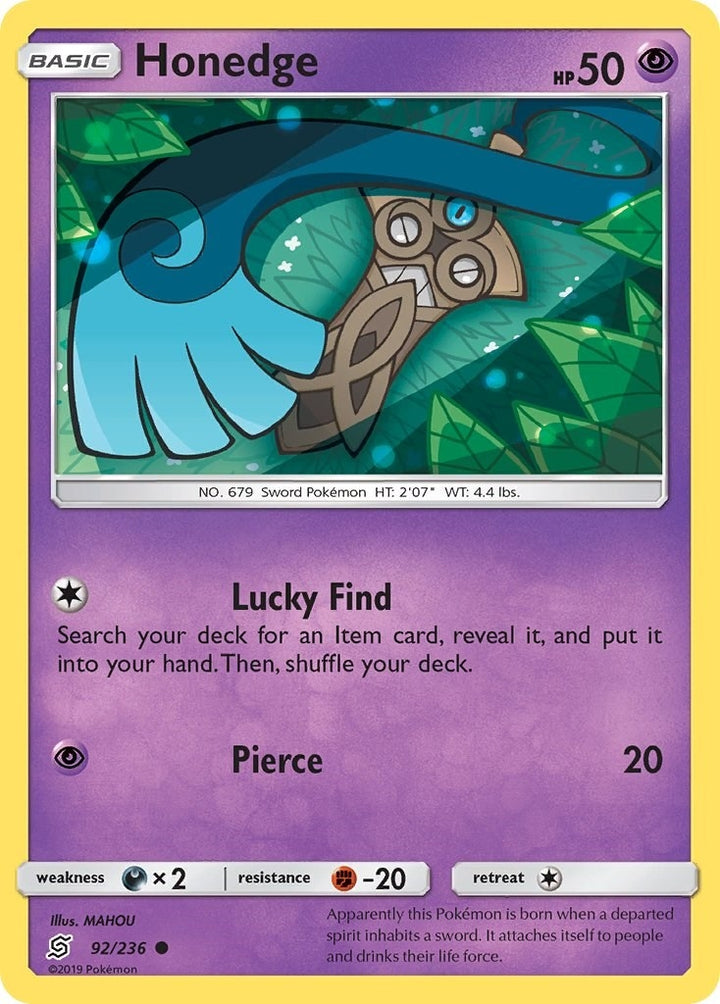 Image for Honedge (92) (92/236) (SM11) - Pokemon