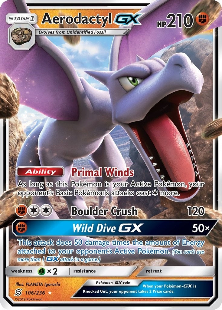 Image for Aerodactyl GX (106/236) (SM11) - Pokemon