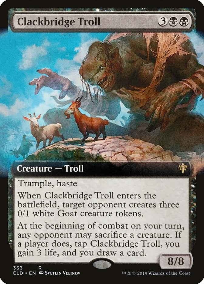Image for Clackbridge Troll (Extended Art) (353) - Magic: The Gathering