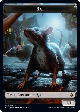 Image for Rat // Food (018) Double-Sided Token (6 // 18) (ELD) - Magic: The Gathering