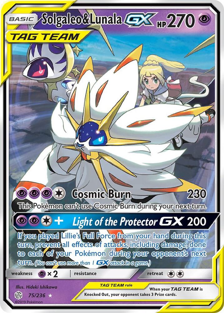 Image for Solgaleo & Lunala GX (75/236) (SM12) - Pokemon
