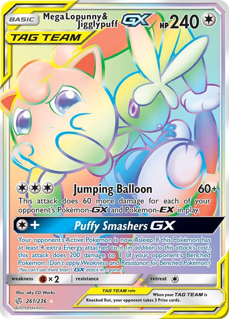 Image for Mega Lopunny & Jigglypuff GX (Secret) (261/236) (SM12) - Pokemon