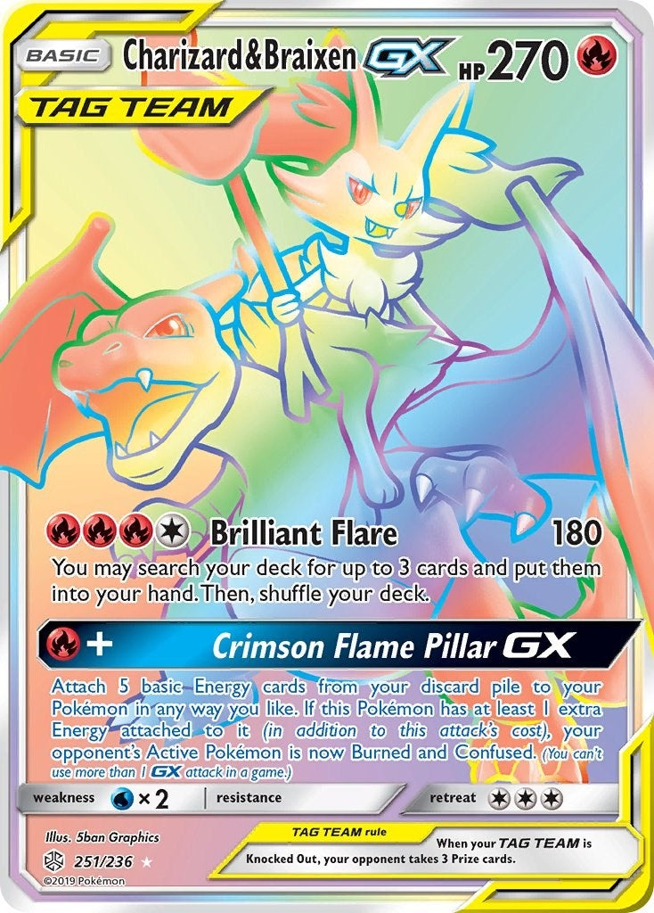 Image for Charizard & Braixen GX (Secret) (251/236) (SM12) - Pokemon