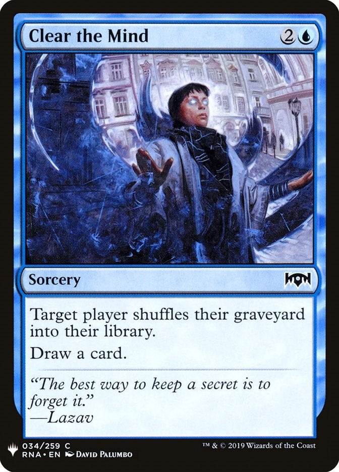 Image for Clear the Mind (34) (LIST) - Magic: The Gathering