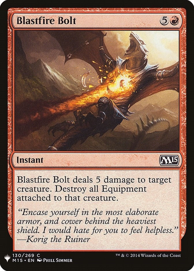 Image for Blastfire Bolt (130) (LIST) - Magic: The Gathering
