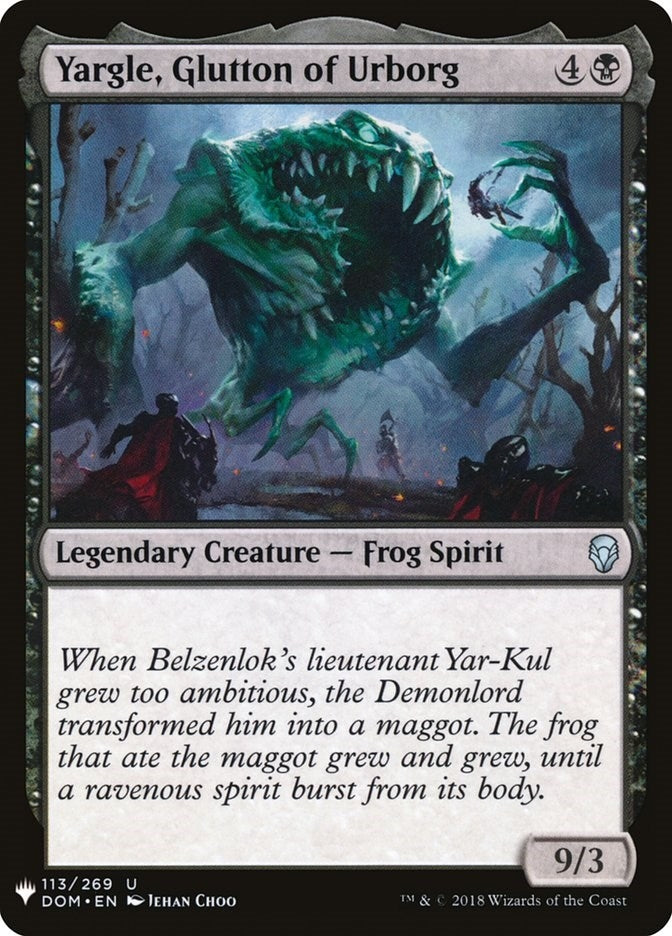 Image for Yargle, Glutton of Urborg (113) (LIST) - Magic: The Gathering