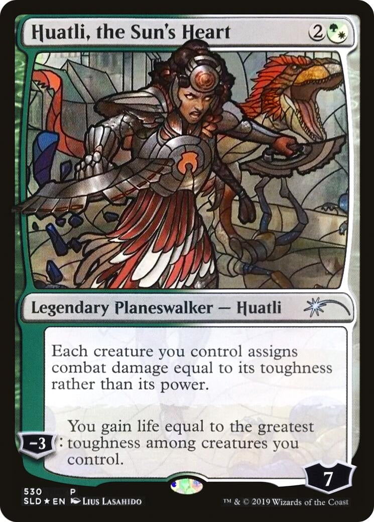 Image for Huatli, the Sun's Heart (Stained Glass) (530) - Magic: The Gathering