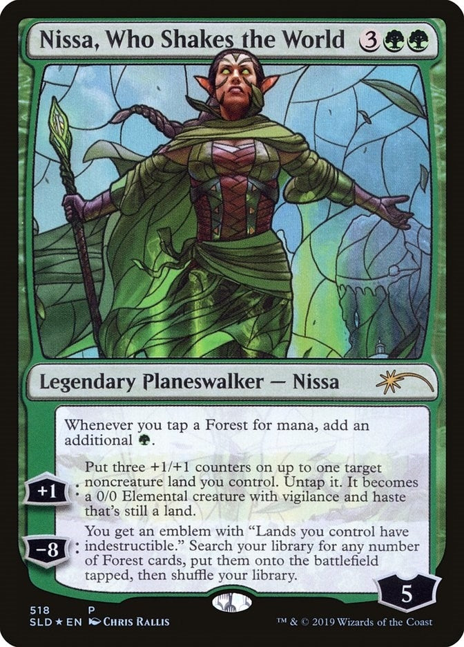 Image for Nissa, Who Shakes the World (Stained Glass) (518) - Magic: The Gathering