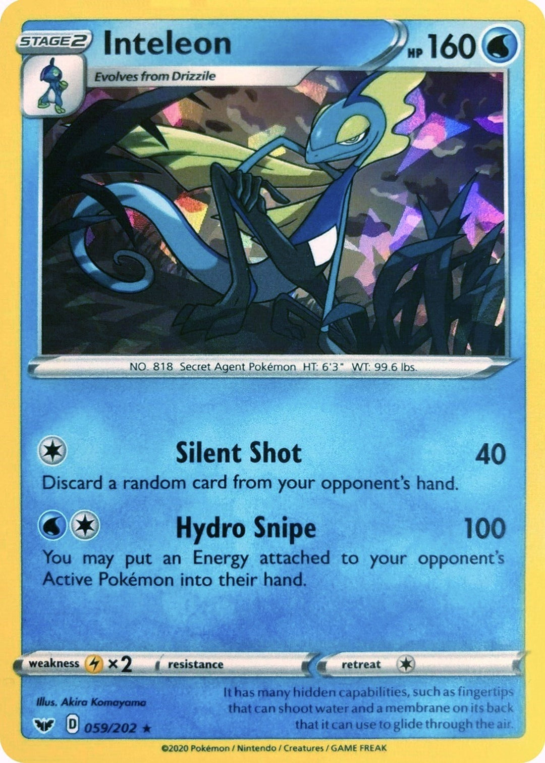 Image for Inteleon - 059/202 (Cracked Ice Holo) (059/202) (PR) - Pokemon