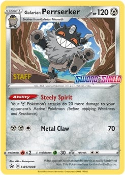 Image for Galarian Perrserker - SWSH008 (Prerelease) [Staff] (SWSH008) (SWSD) - Pokemon