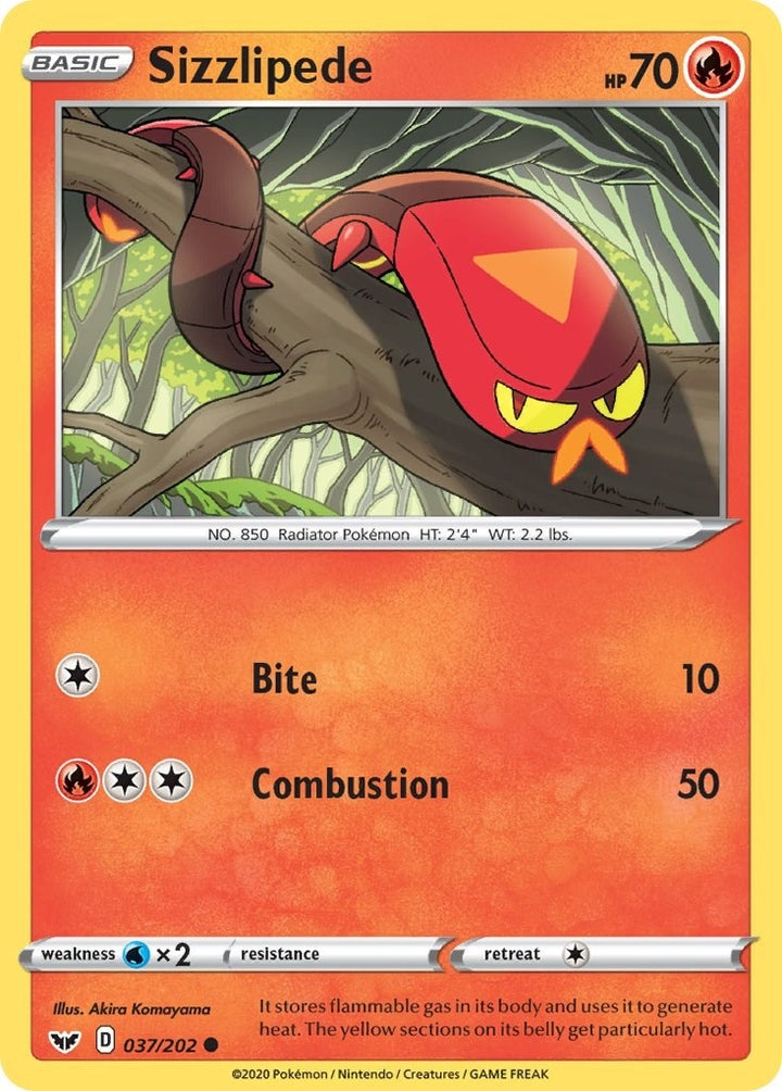 Image for Sizzlipede (037) (037/202) (SWSH01) - Pokemon