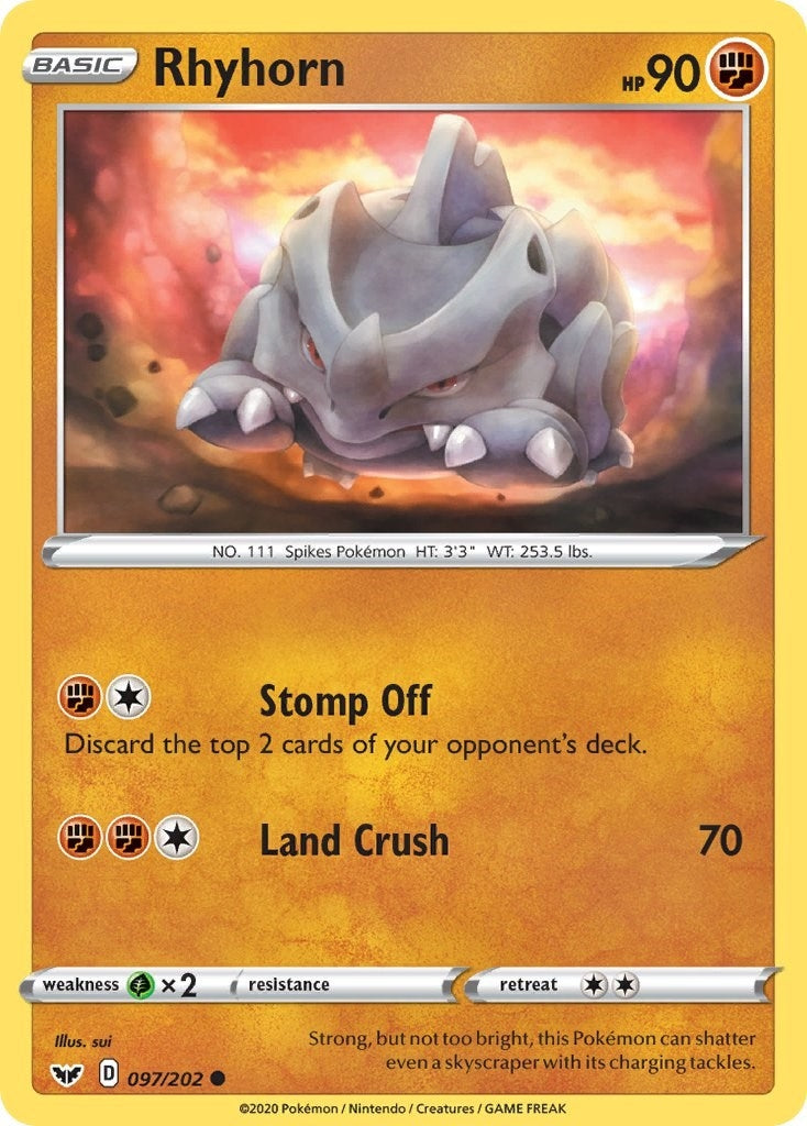 Image for Rhyhorn (097) (097/202) (SWSH01) - Pokemon