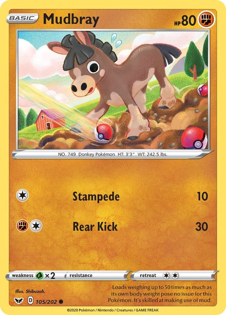 Image for Mudbray (105/202) (SWSH01) - Pokemon