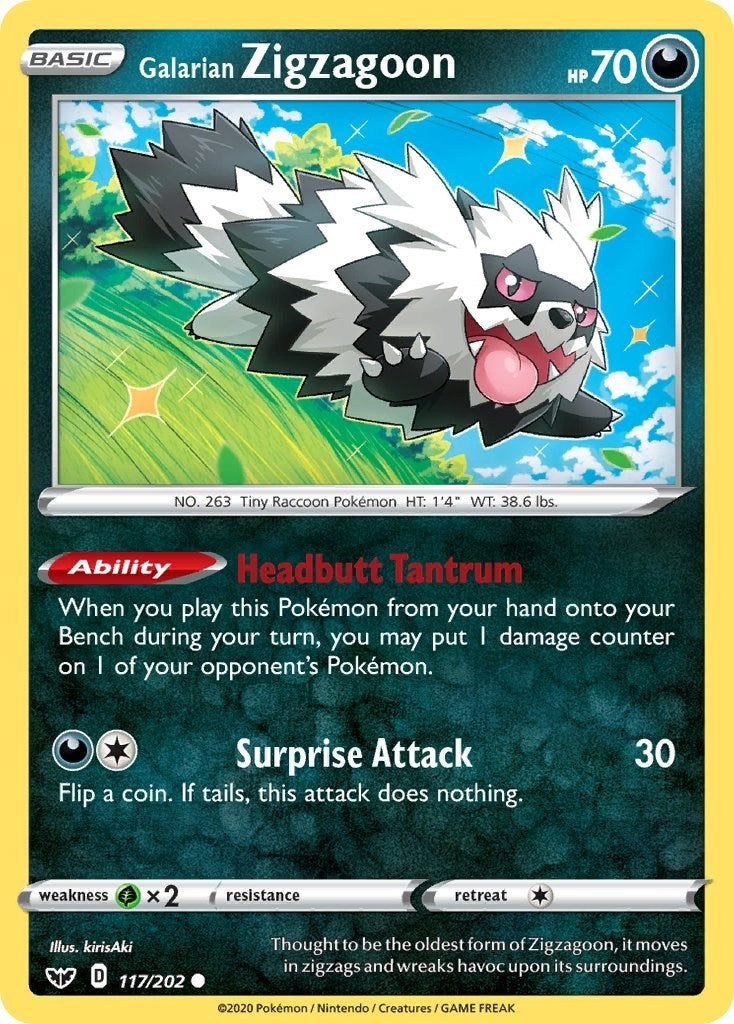 Image for Galarian Zigzagoon (117/202) (SWSH01) - Pokemon