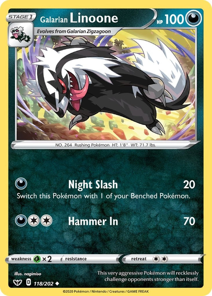 Image for Galarian Linoone (118/202) (SWSH01) - Pokemon