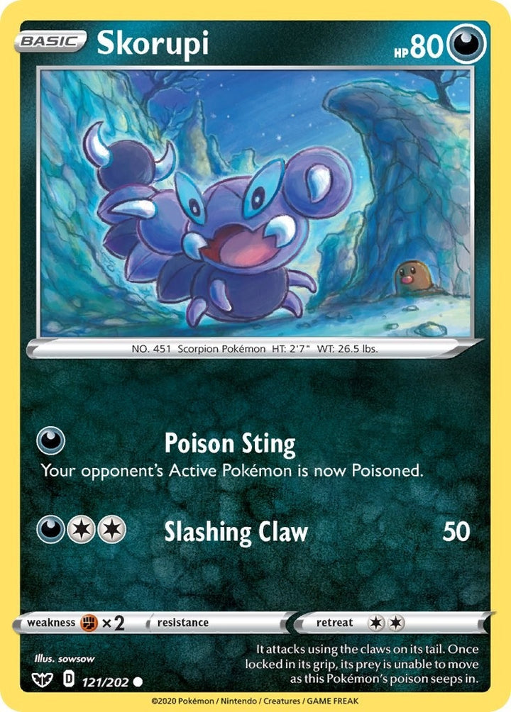 Image for Skorupi (121/202) (SWSH01) - Pokemon