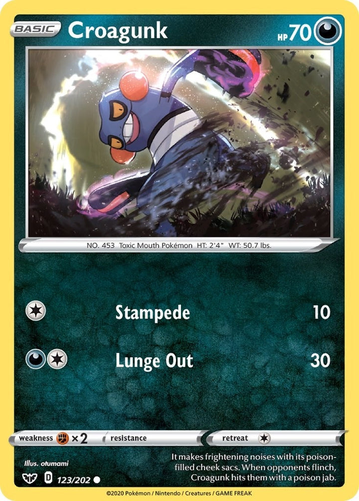 Image for Croagunk (123/202) (SWSH01) - Pokemon