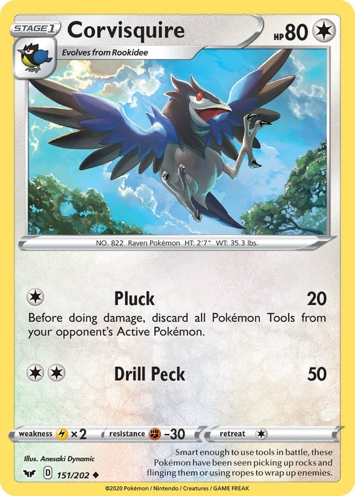 Image for Corvisquire (151/202) (SWSH01) - Pokemon
