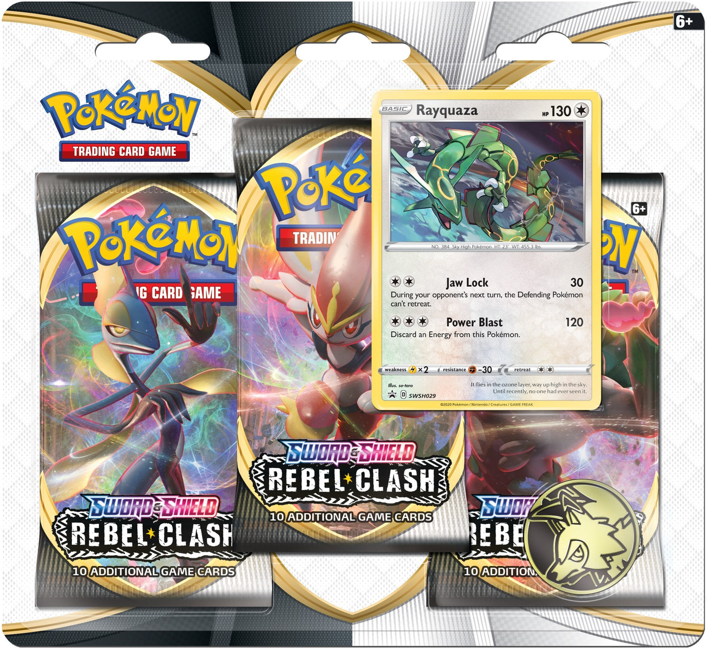 Image for Rebel Clash 3 Pack Blister [Rayquaza] - Pokemon