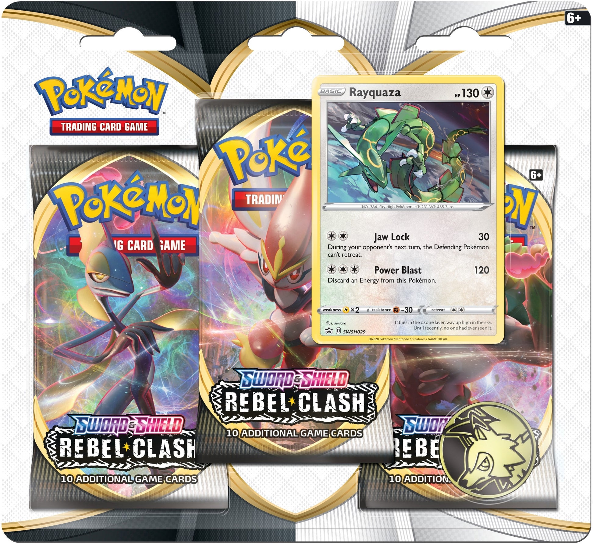 Image for Rebel Clash 3 Pack Blister [Rayquaza] - Pokemon