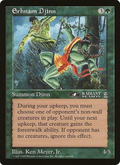 Image for Erhnam Djinn (4th Place) (Arena League) (OVER) - Magic: The Gathering