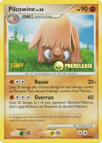 Image for Piloswine - 46/100 (Prerelease) [Staff] (46/100) (PR) - Pokemon
