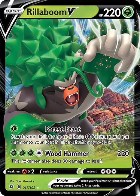 Image for Rillaboom V (017/192) (SWSH02) - Pokemon