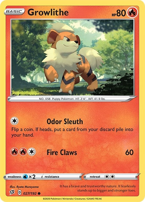 Image for Growlithe (027/192) (SWSH02) - Pokemon