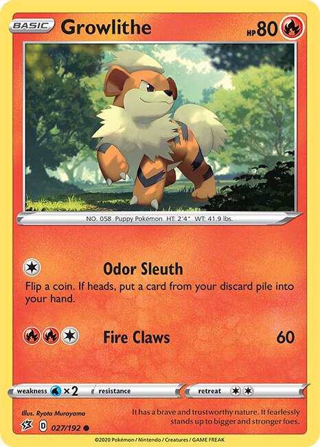 Image for Growlithe (027/192) (SWSH02) - Pokemon