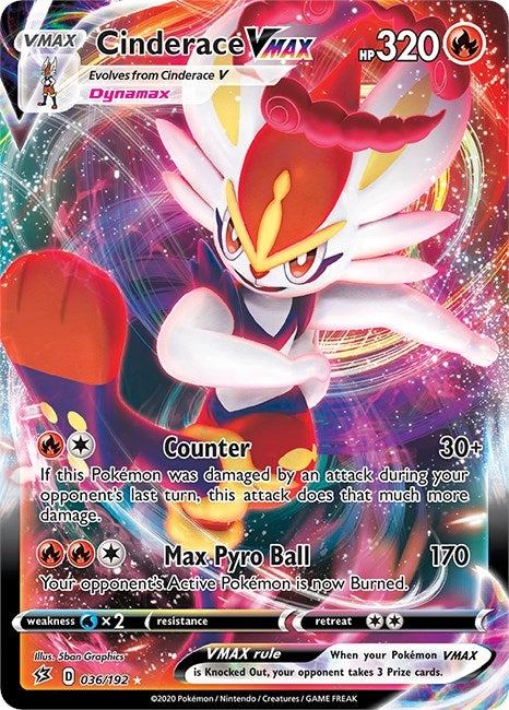 Image for Cinderace VMAX (036/192) (SWSH02) - Pokemon