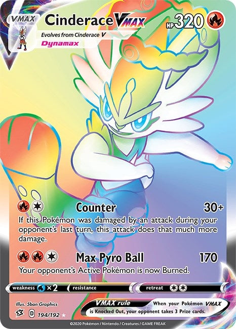 Image for Cinderace VMAX (Secret) (194/192) (SWSH02) - Pokemon