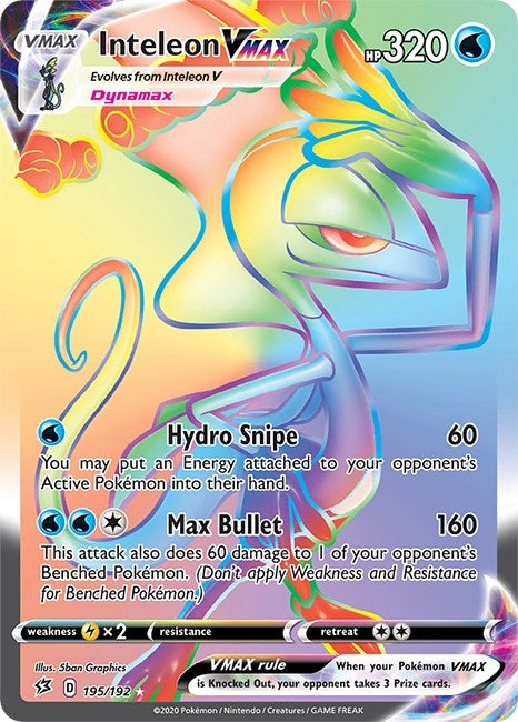 Image for Inteleon VMAX (Secret) (195/192) (SWSH02) - Pokemon