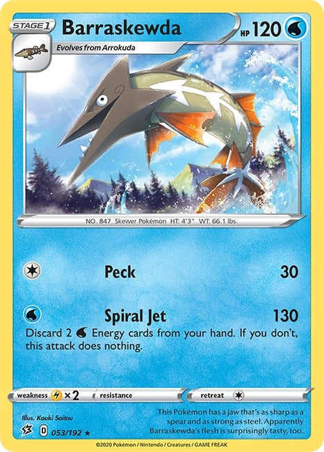 Image for Barraskewda (053/192) (SWSH02) - Pokemon