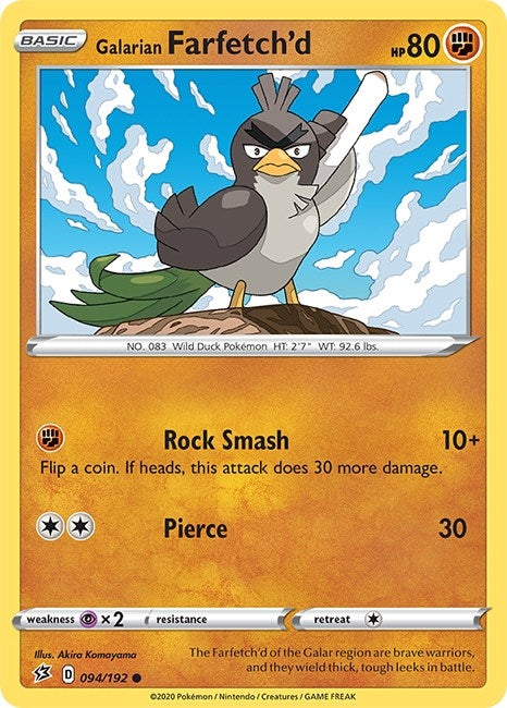 Image for Galarian Farfetch'd (094/192) (SWSH02) - Pokemon