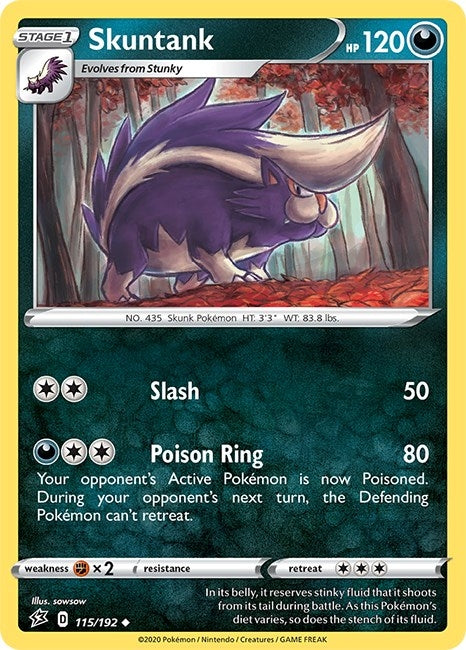 Image for Skuntank (115/192) (SWSH02) - Pokemon