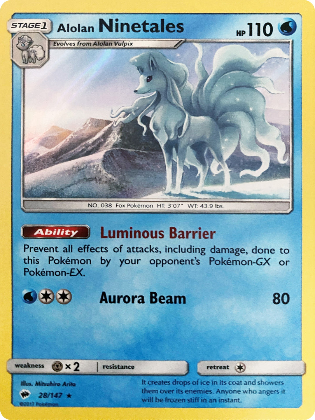 Image for Alolan Ninetales - 28/147 (Water Web Holo) (028/147) (MCAP) - Pokemon