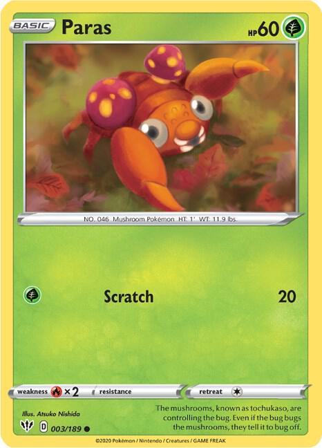 Image for Paras (003/189) (SWSH03) - Pokemon